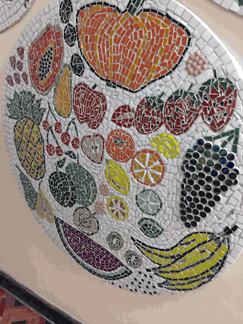 Parkside Primary/ Healthy Eating Mosaics for Dining Hall