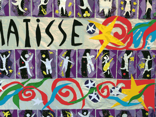 Putney High School / Matisse Sewn Banner with individual Pupils Pieces attached