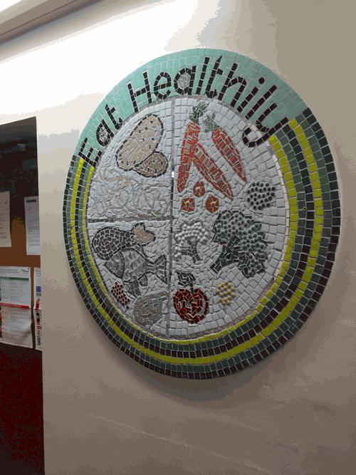 Parkside Primary/ Healthy Eating Mosaics for Dining Hall