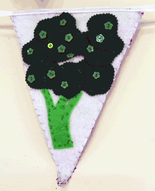 Parkside Primary/ Healthy Eating Sewn Bunting for Entrance Hall