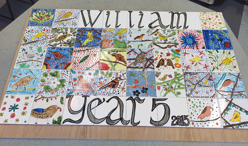 Putney High School /  William Morris Painted tile project with year 5 pupils
