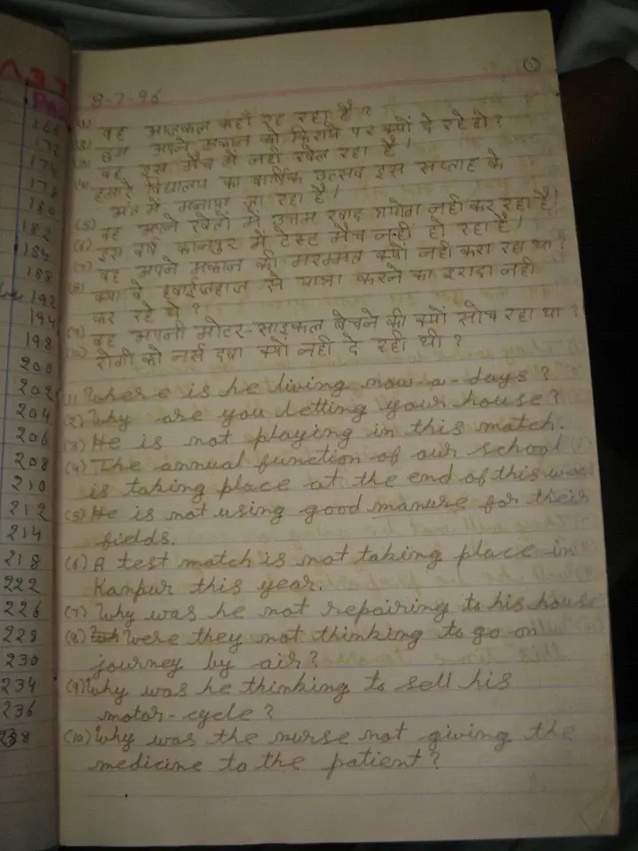 Thumbnail: HAND WRITTEN - GENERAL SENTENCES , ESSAY & LETTERS IN HINDI / ENGLISH PAGES 313