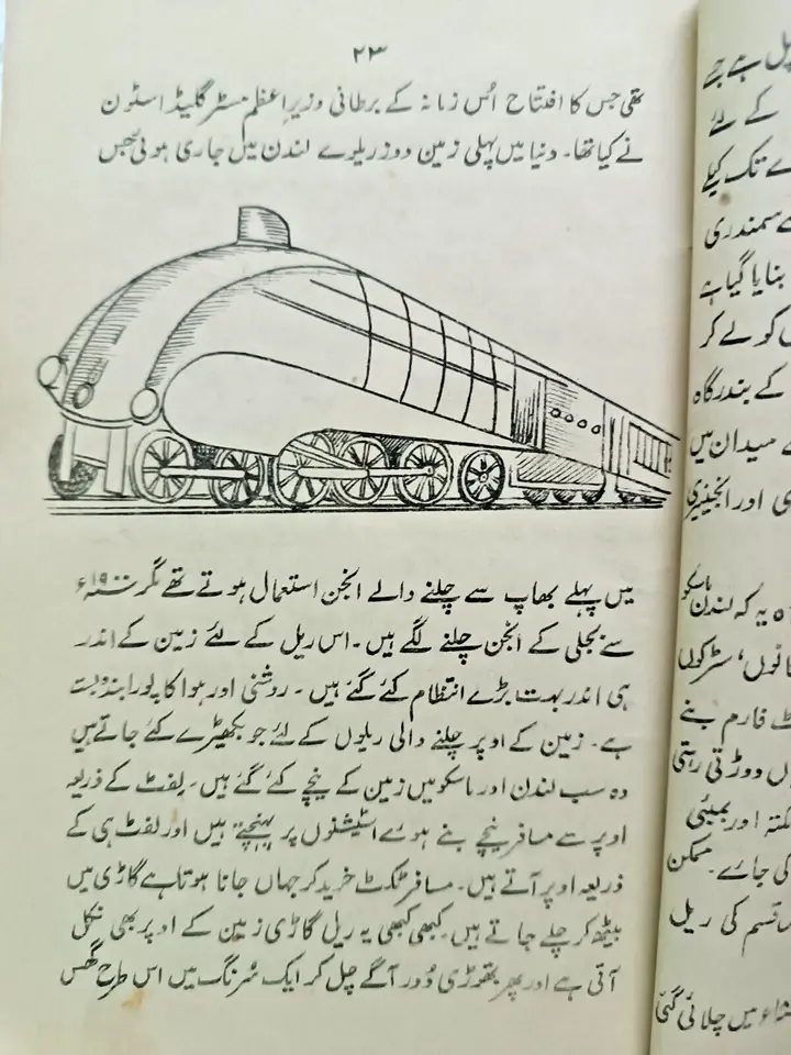Thumbnail: INDIA VINTAGE PRINTED BOOK IN URDU ON INVENTIONS TRAINS, CARS, SPACE, DEFENSE