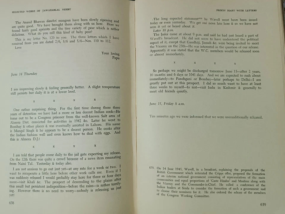 Thumbnail: SELECTED WORKS OF JAWAHAR LAL NEHRU , PRISON DIARY WITH LETTERS ILLUSTRATED 1980
