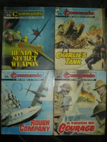 Thumbnail: INDIA RARE - COMMANDO WAR STORIES IN PICTURES NO. 913 TO NO. 2480 - 24 IN 1 LOT