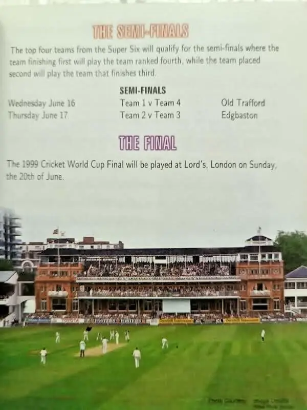 Thumbnail: CRICKET: BRITANNIA WORLD CUP 1999 TICKET BOOK 1 WITH WORLD CUP 1975