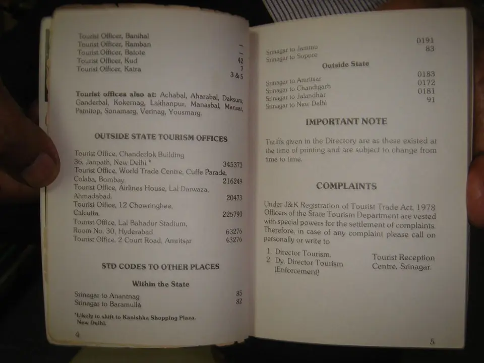 Thumbnail: INDIA RARE - J  & K TOURISM DIRECTORY WITH MAPS PAGES 148