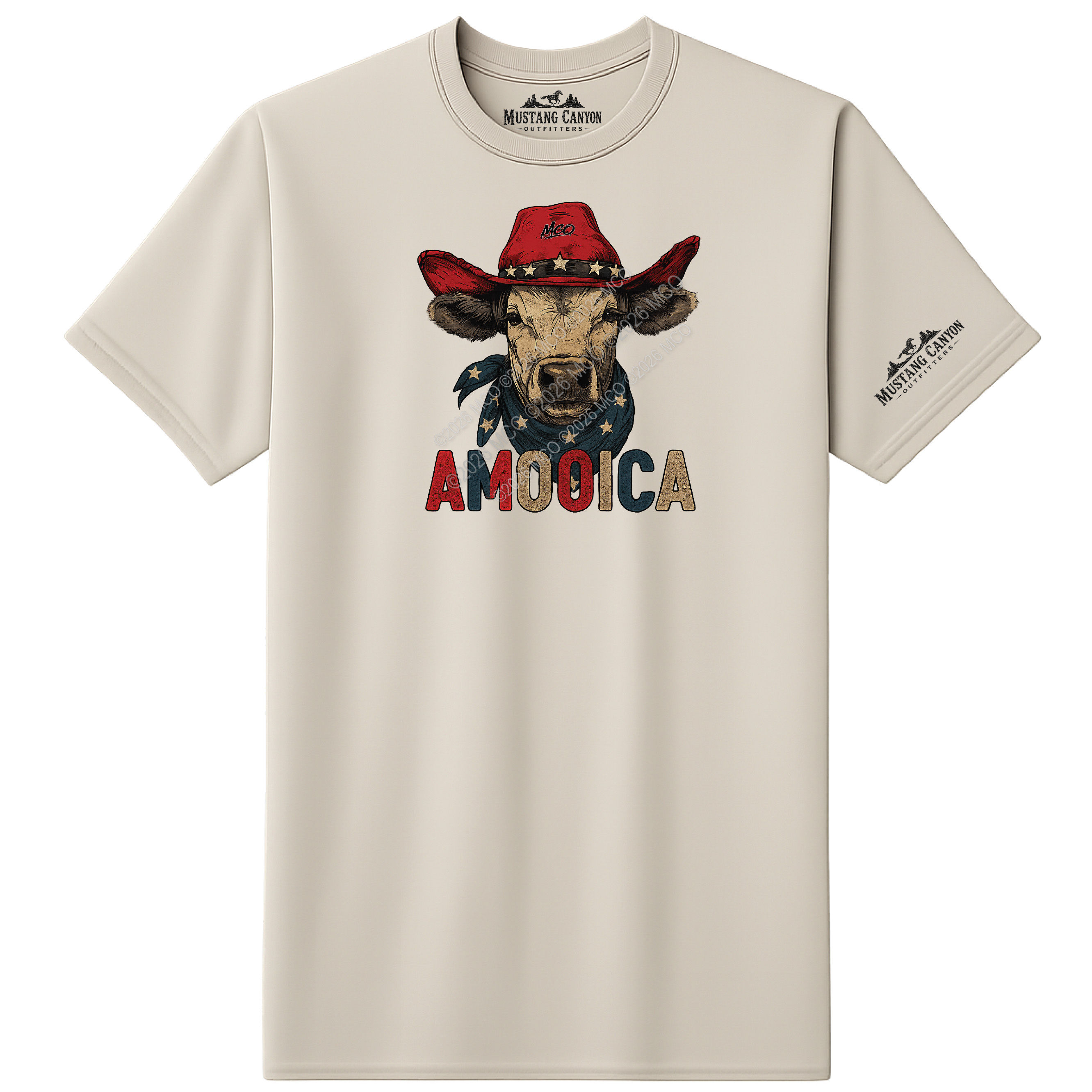 White t-shirt with Amooica Heifer graphic