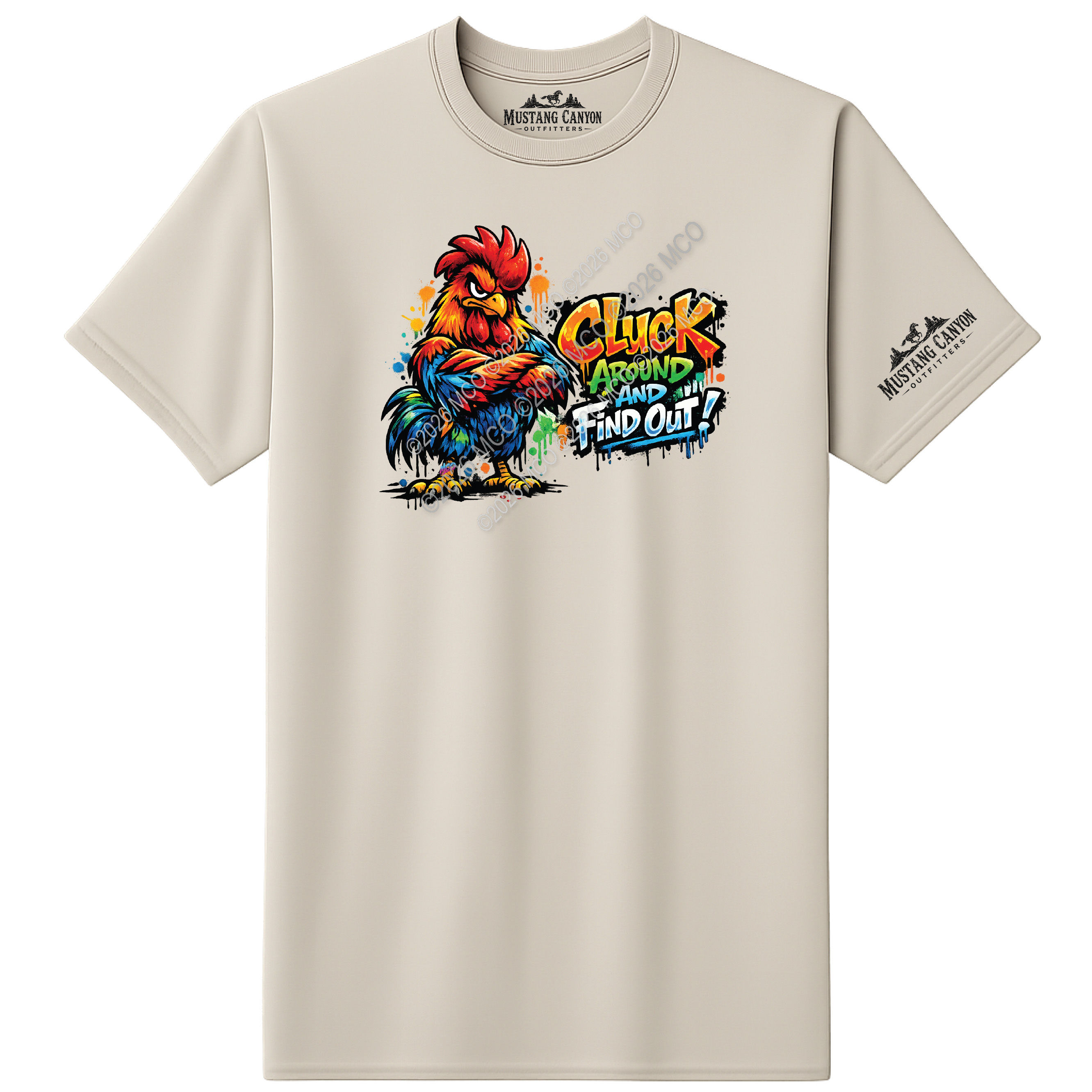 Tough rooster saying Cluck around and find out
