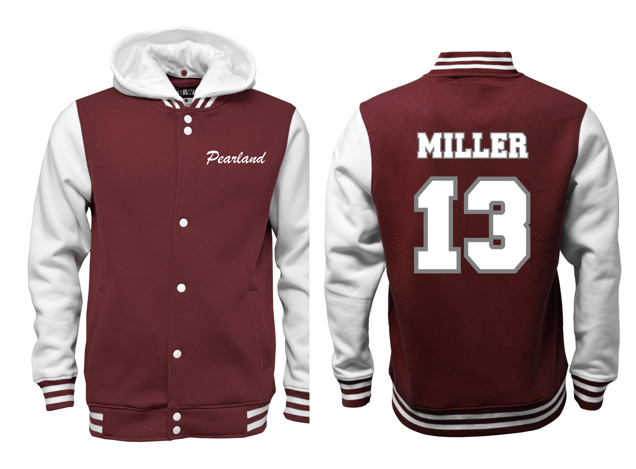 PLL Sweatshirt Fabric Varsity Jacket - Personalized Youth and Adult