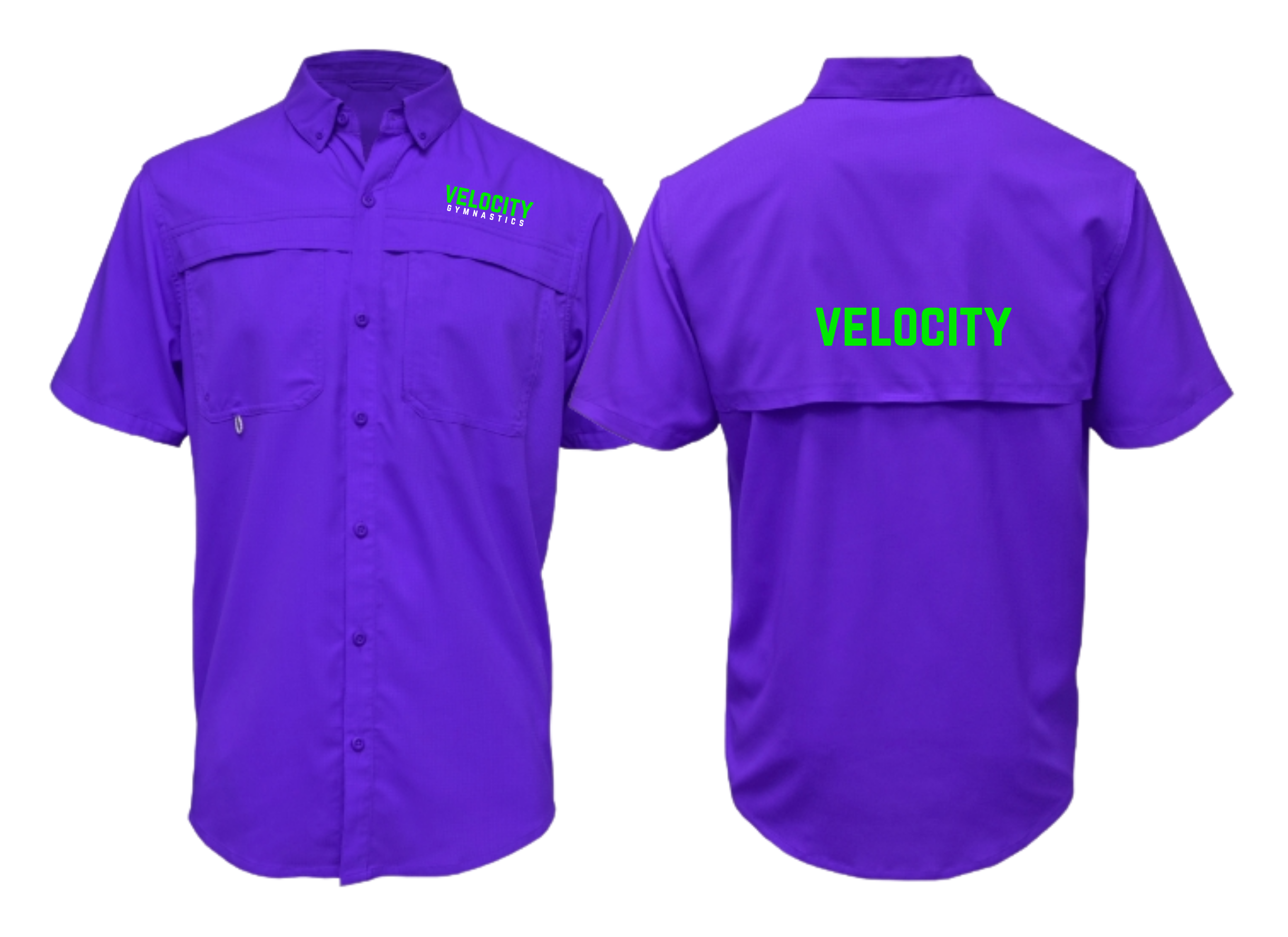 Velocity Gymnastics Fishing Shirt - Embroidery - Purple