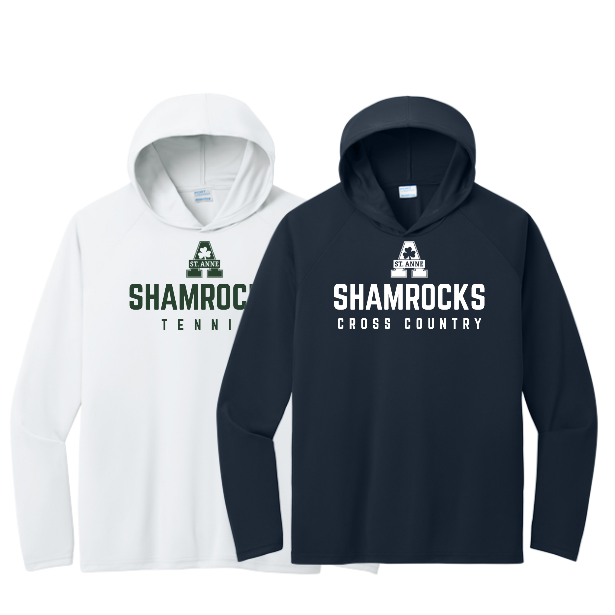Adult Choose your Activity Shamrock Drifit Long Sleeve Hooded Shirt