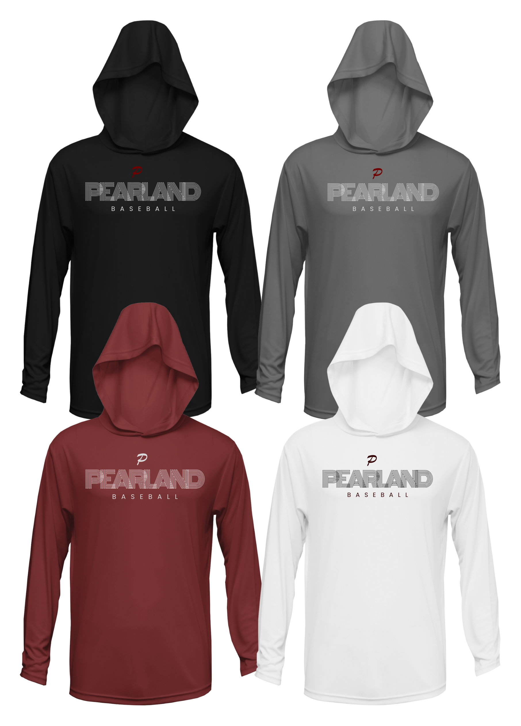 Modern Pearland Baseball Drifit Hooded Shirt - Youth and Adult