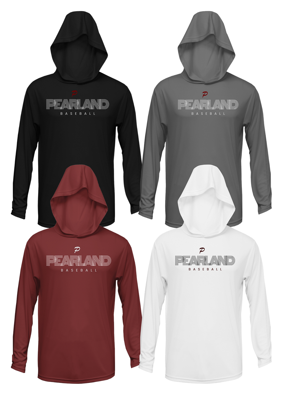 Modern Pearland Baseball Drifit Hooded Shirt - Youth and Adult
