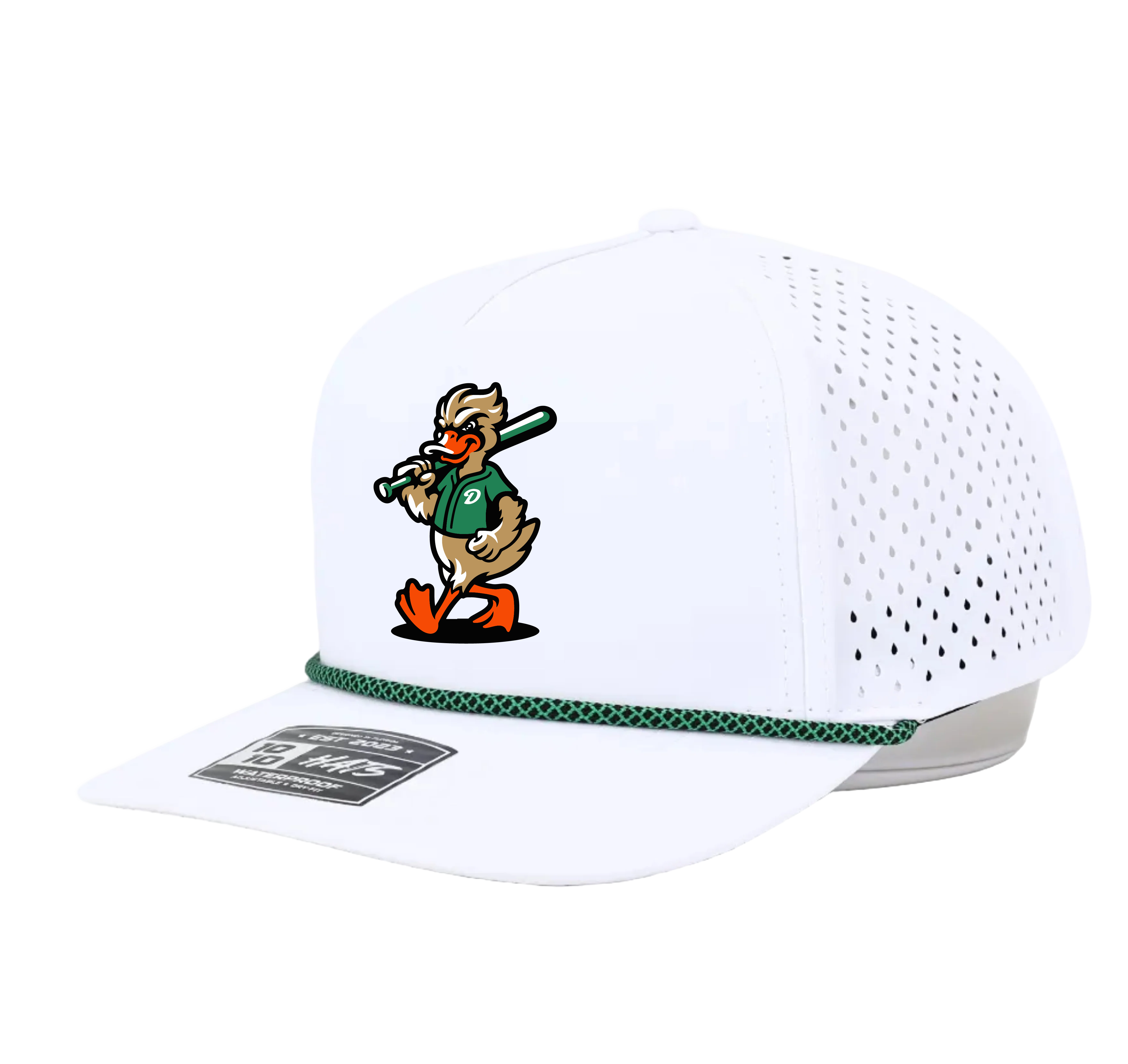 White Ducks Rope Hat 10/10 Perforated Snap Back OSFM