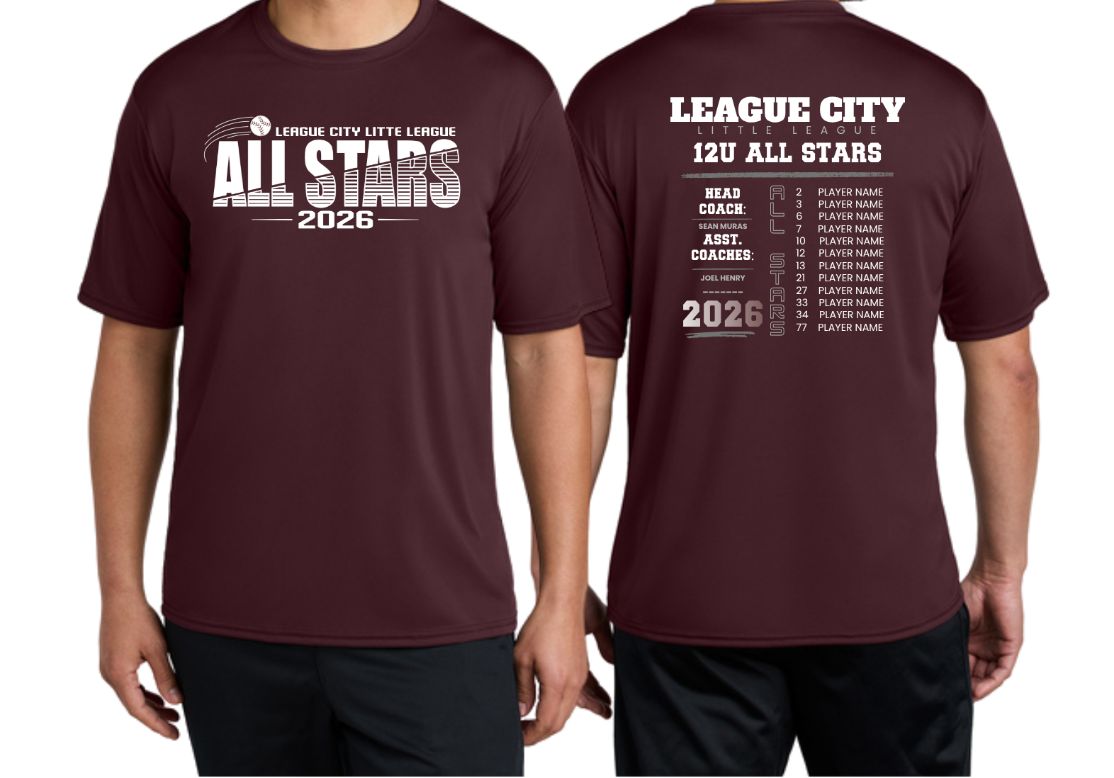 LCLL All Stars Roster Shirts Drifit- Pick Your Team