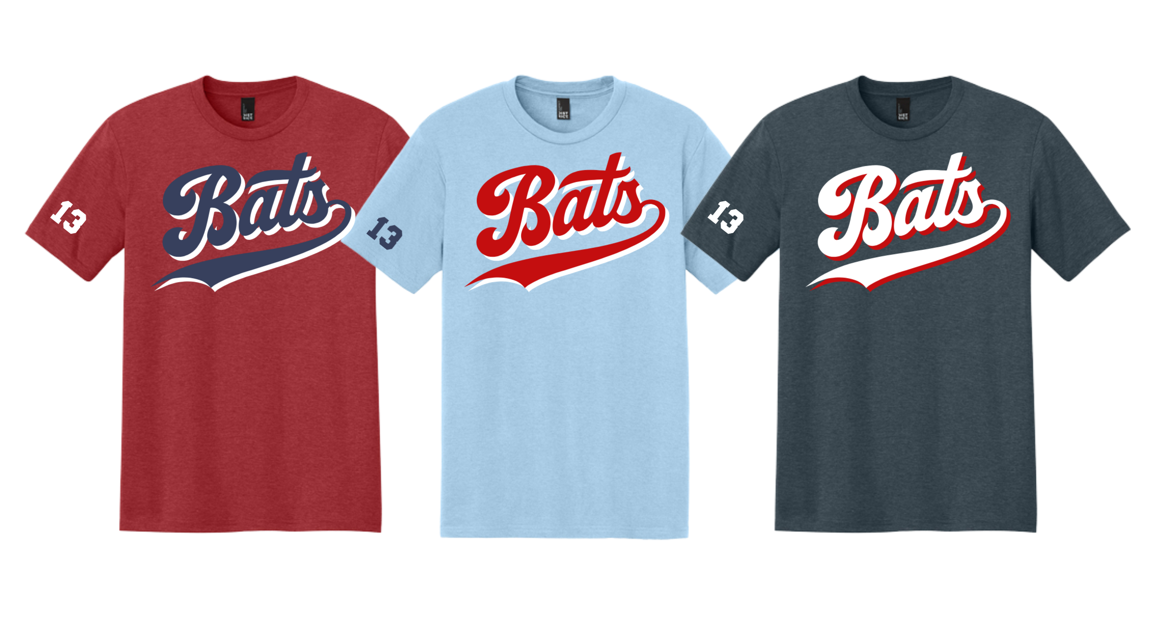 Bats Triblend Athletic Script Tee - Youth and Adult