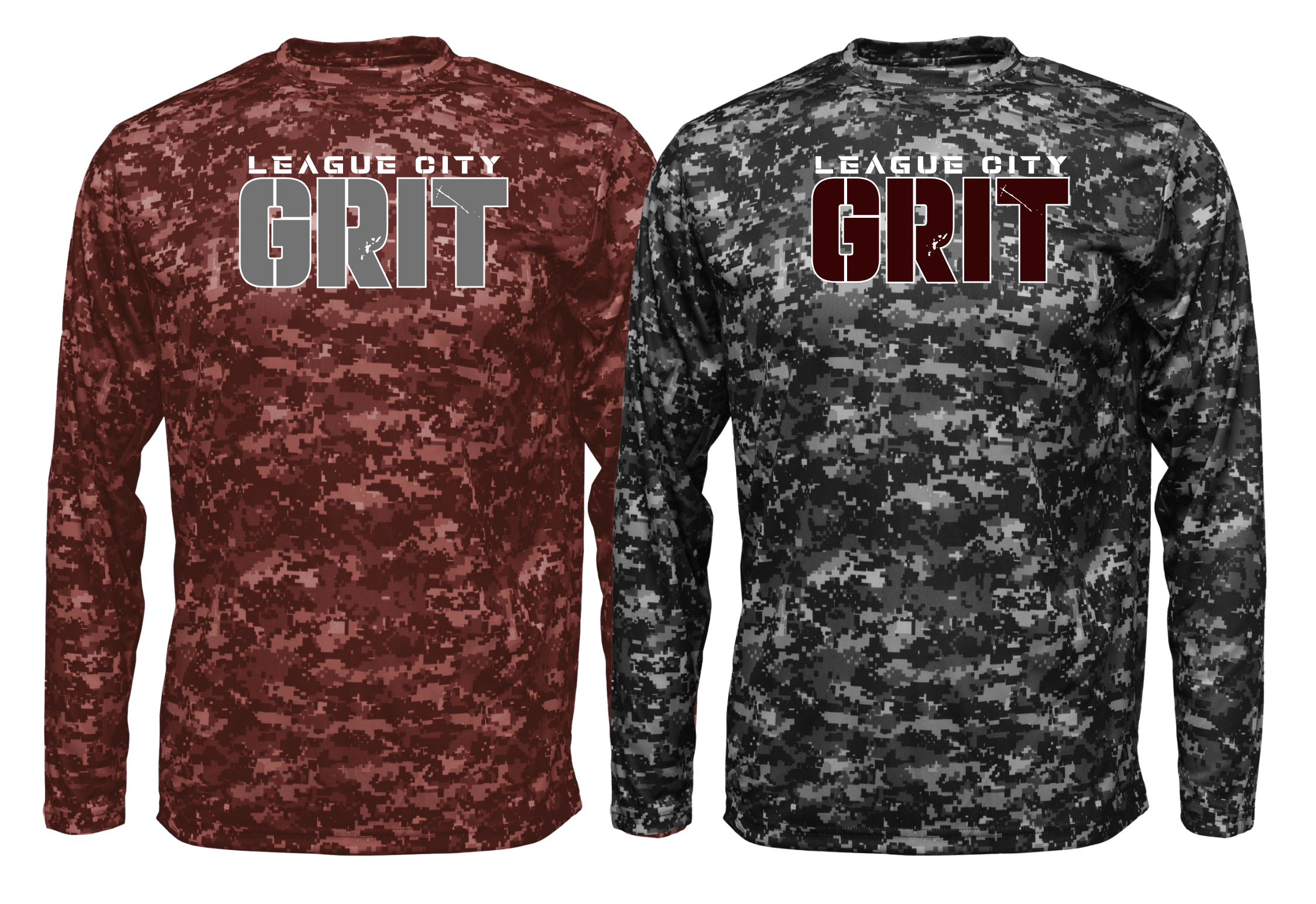 Grit Performance Drifit Camo long sleeve T-Shirts - Youth and Adult
