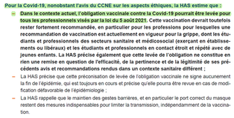 La HAS va recommander la levée de l'obligation “vaccinale” Covid-19 pour les professionnels de santé