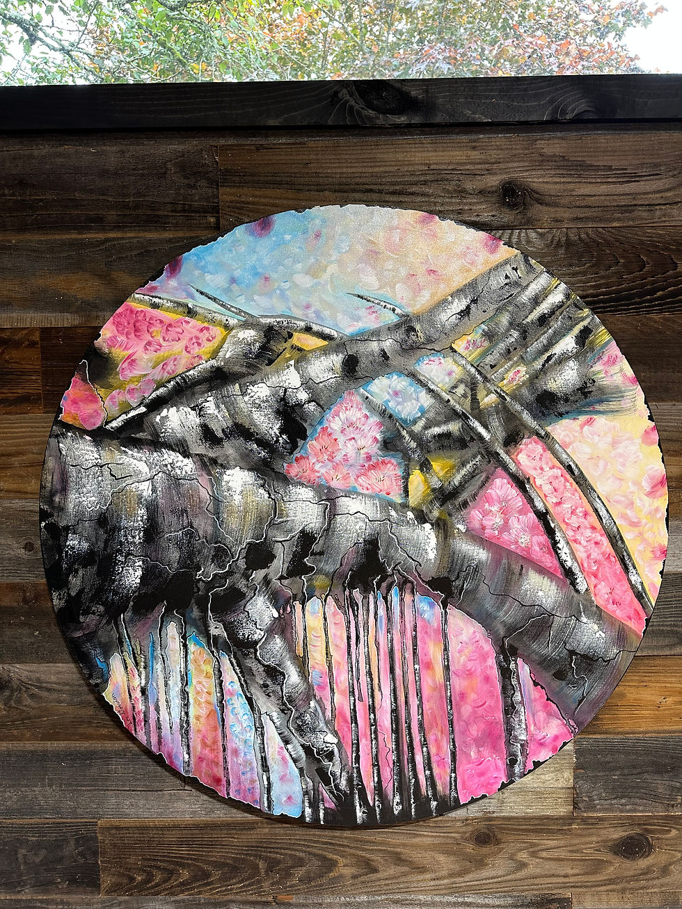 Thumbnail: Available. Bright Whispers. 36 inch diameter
