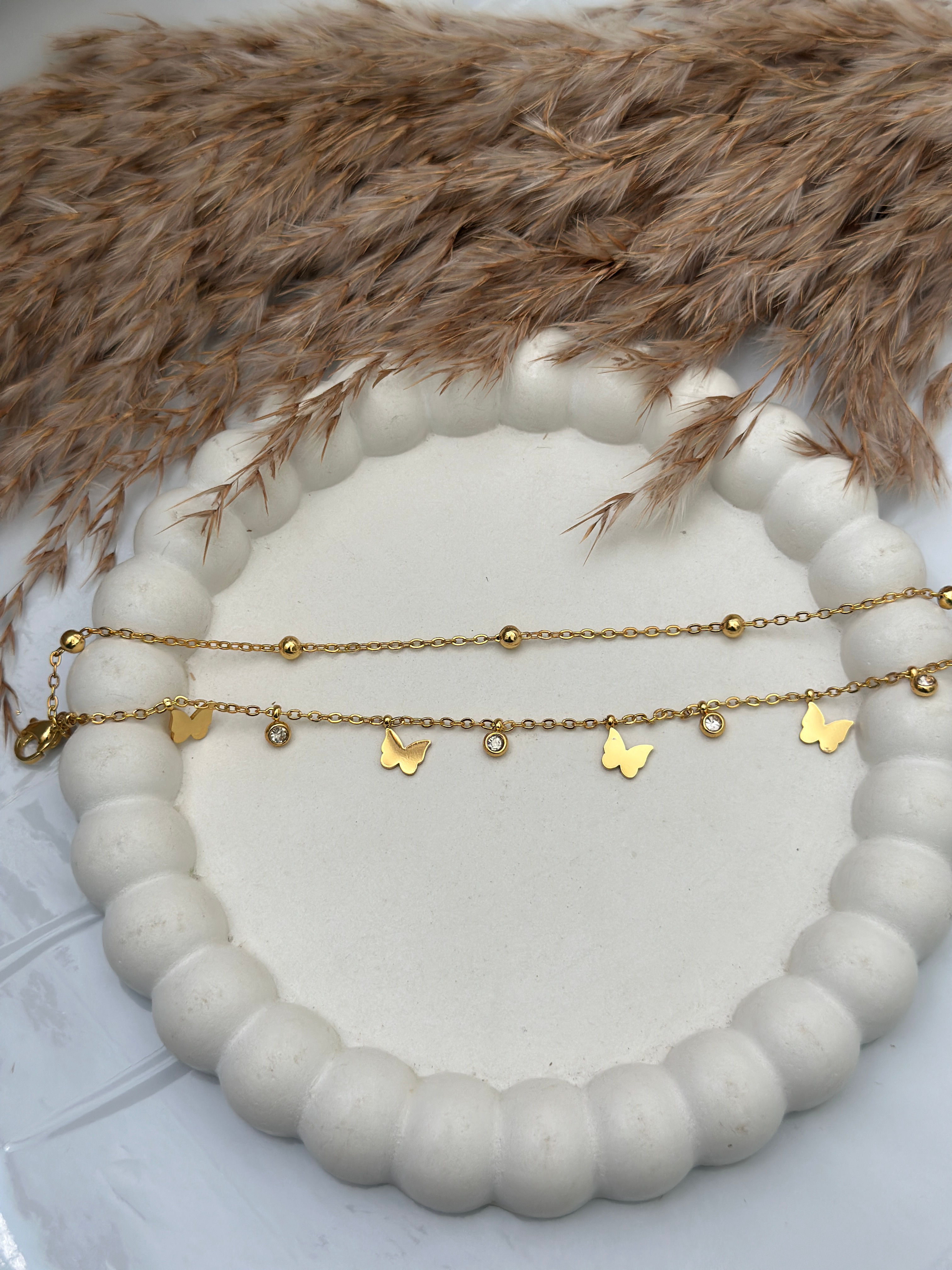 Butterfly 2 layer bracelet