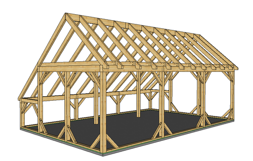 28' x 42' T-REX Saltbox Frame | Team Timber