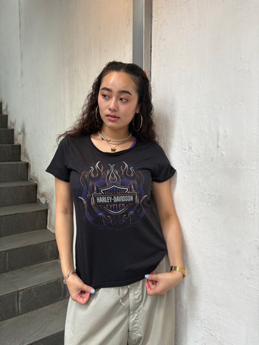 Harley-Davidson - Y2K Tee-Flame Print-Black | PIN NAP
