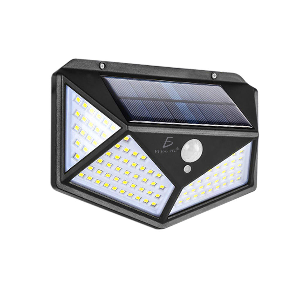 LAMPARA SOLAR 100 LEDS SENSOR MOVIMIENTO EXTERIOR LED16