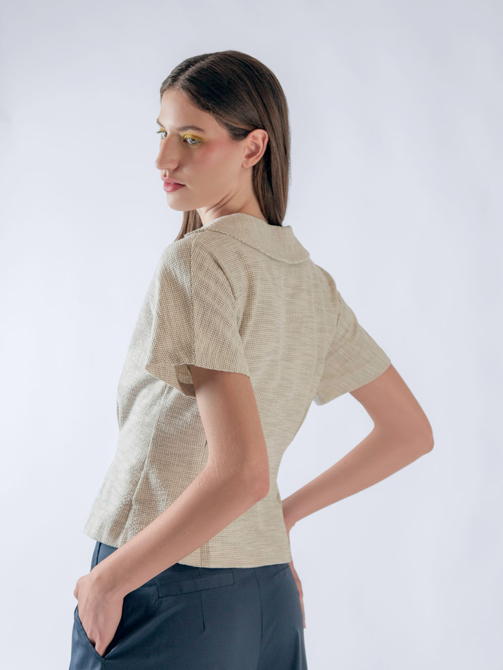 Camicia kimono vista posteriore 3/4