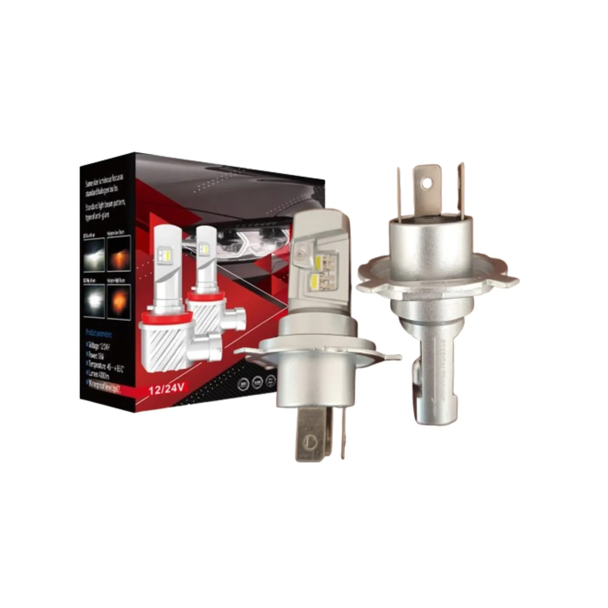H4 LED Headlight Bulbs - Plug & Play Brighter Night Drive Upgrade