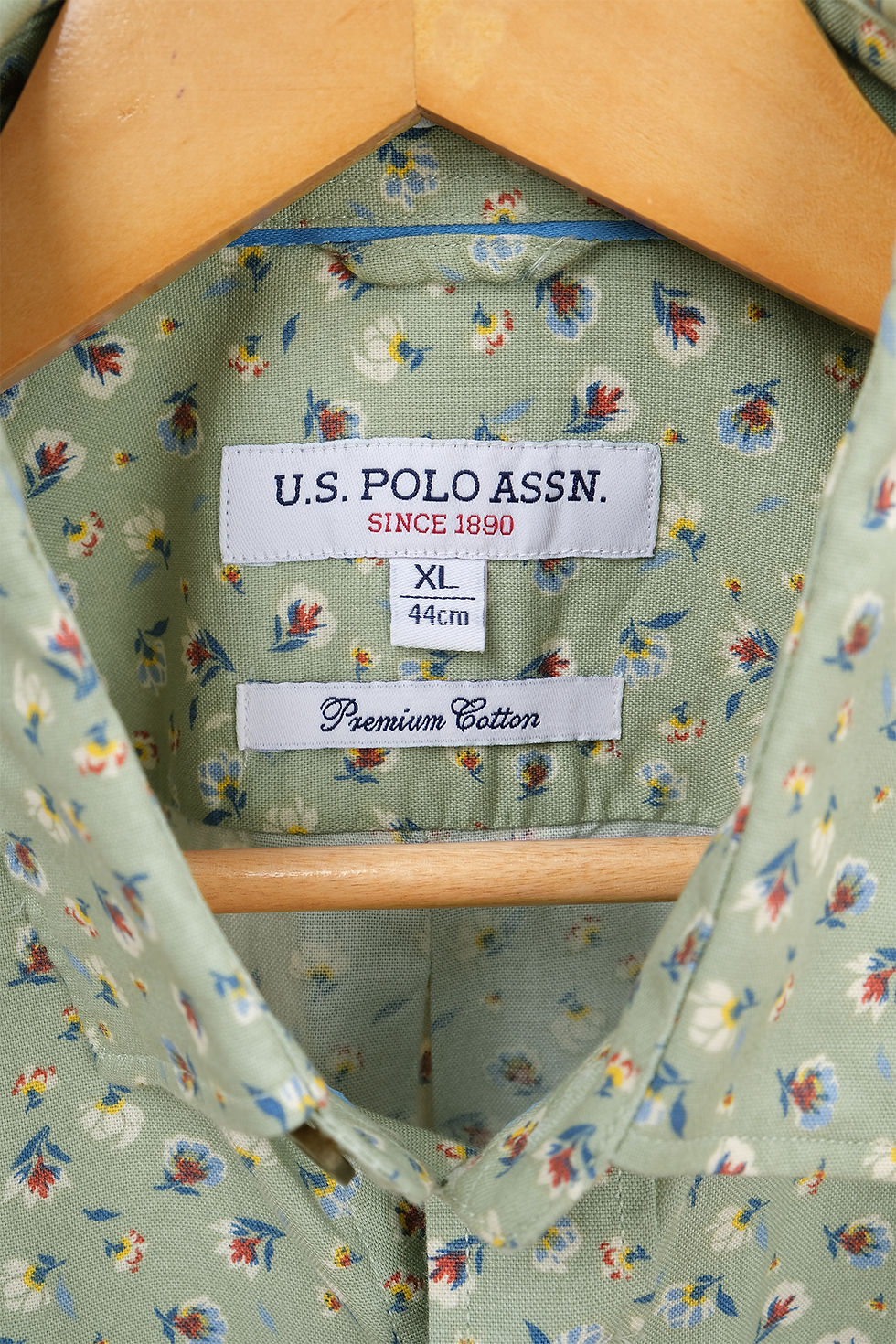 Thumbnail: US POLO ASSN. Glaucous Green & Multi Floral Printed Shirt(M)