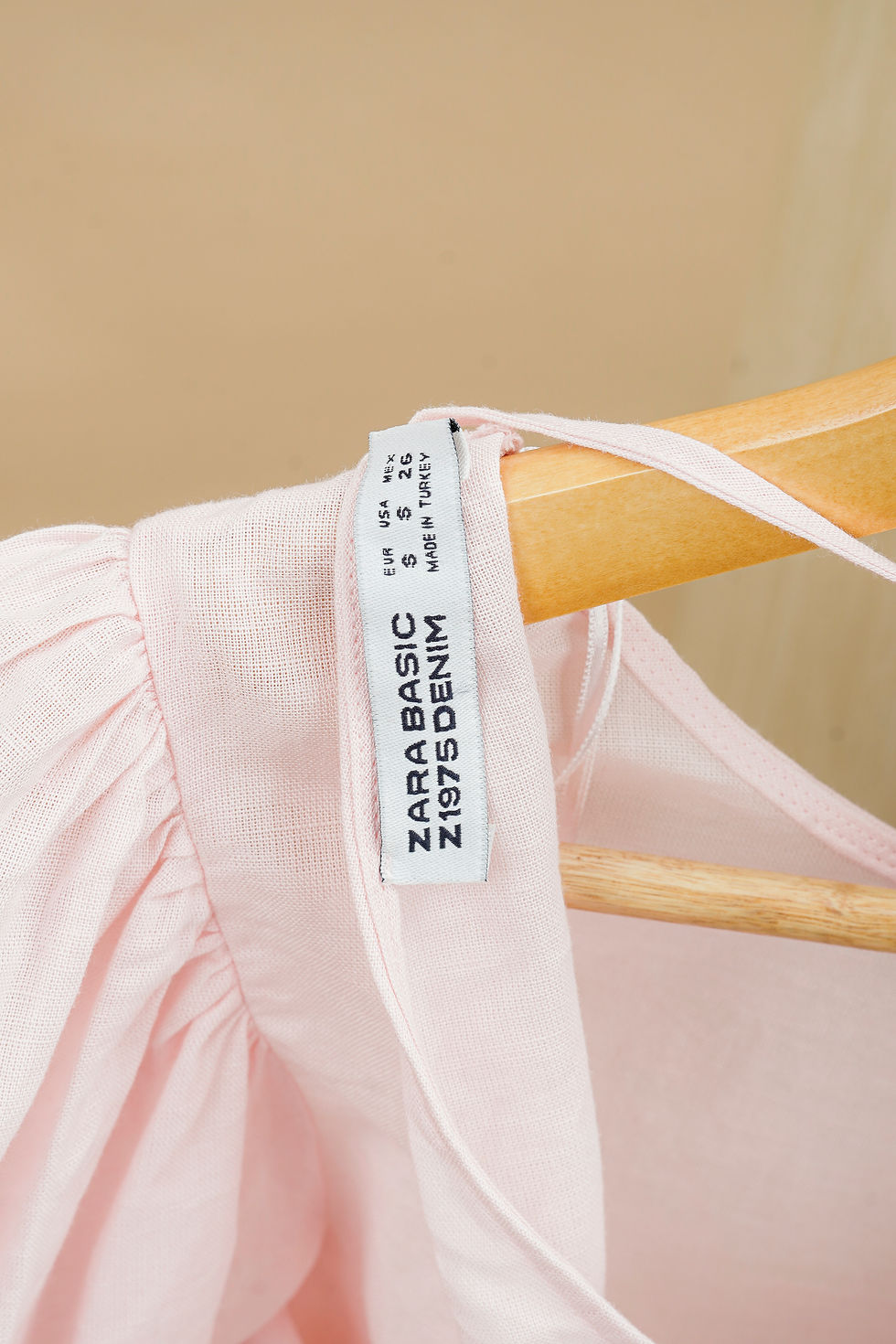 Thumbnail: Zara Salmon Pink Balloon Sleeve Top(M)