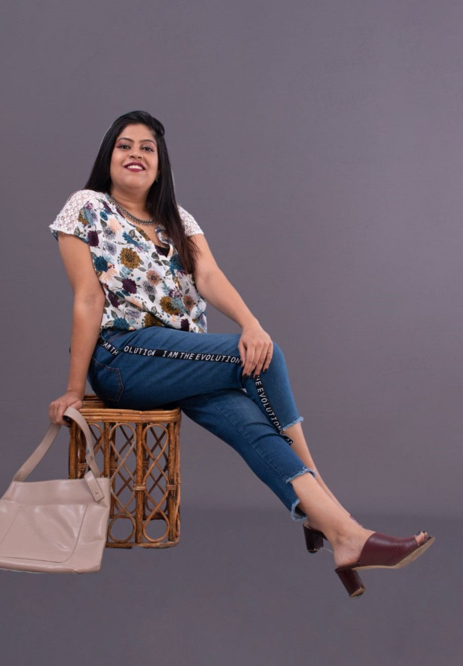Thumbnail: Kiabi White Lace with Botanical Printed Blouse (XXXL)