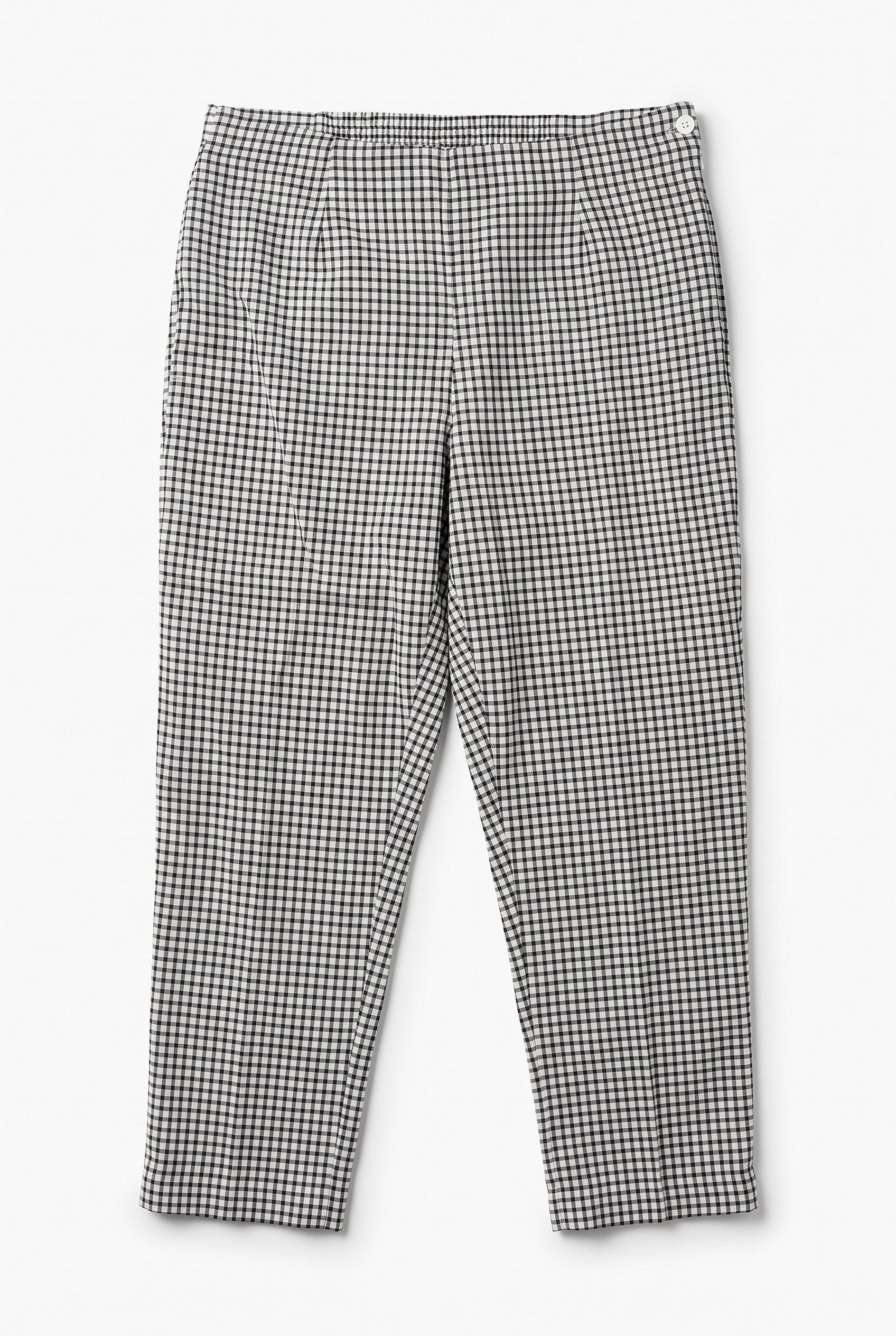 White & Black Checked Straight Pants – Women’s Casual Wear | XL