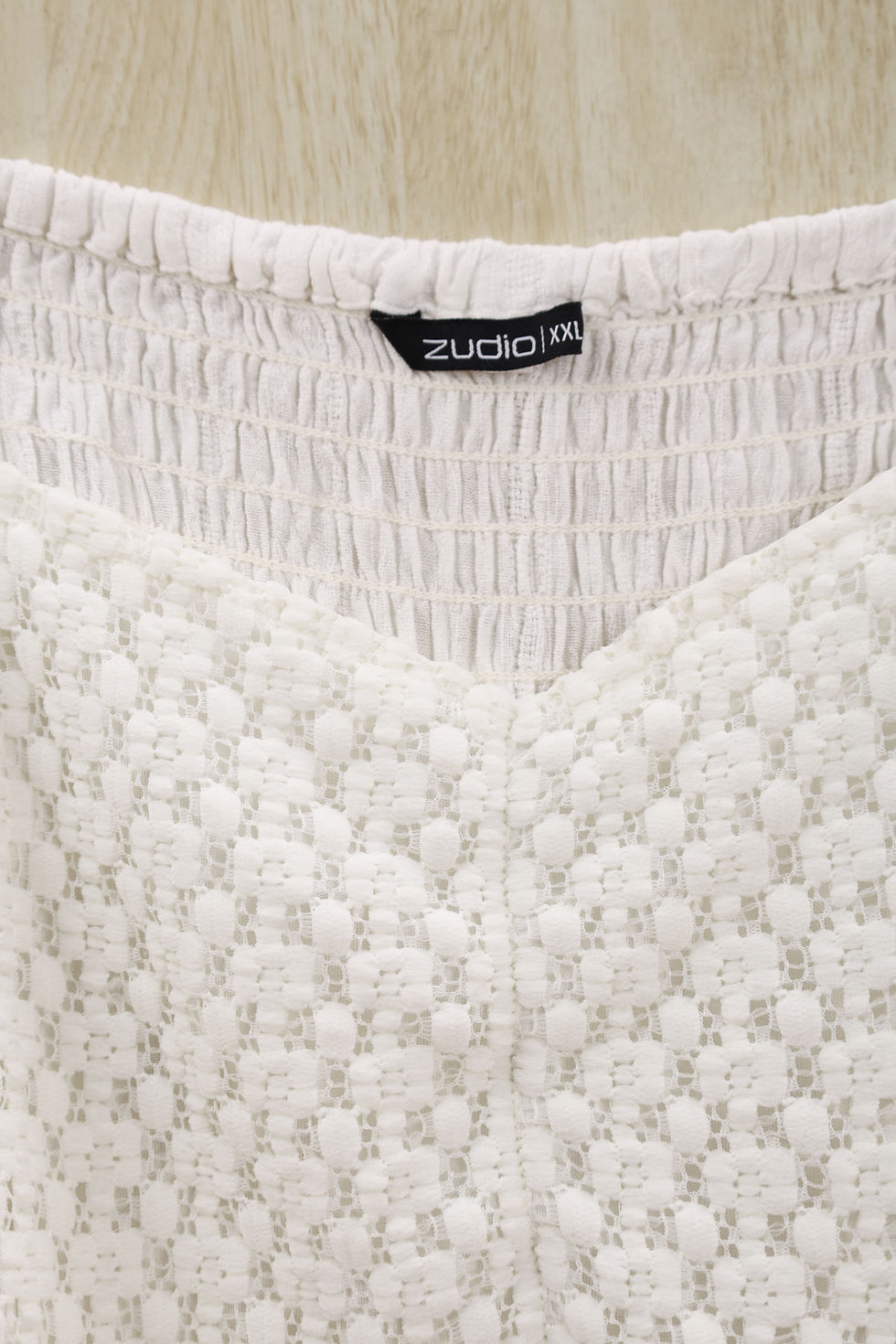 Thumbnail: ZUDIO White Solid Textured Crop Top(M)
