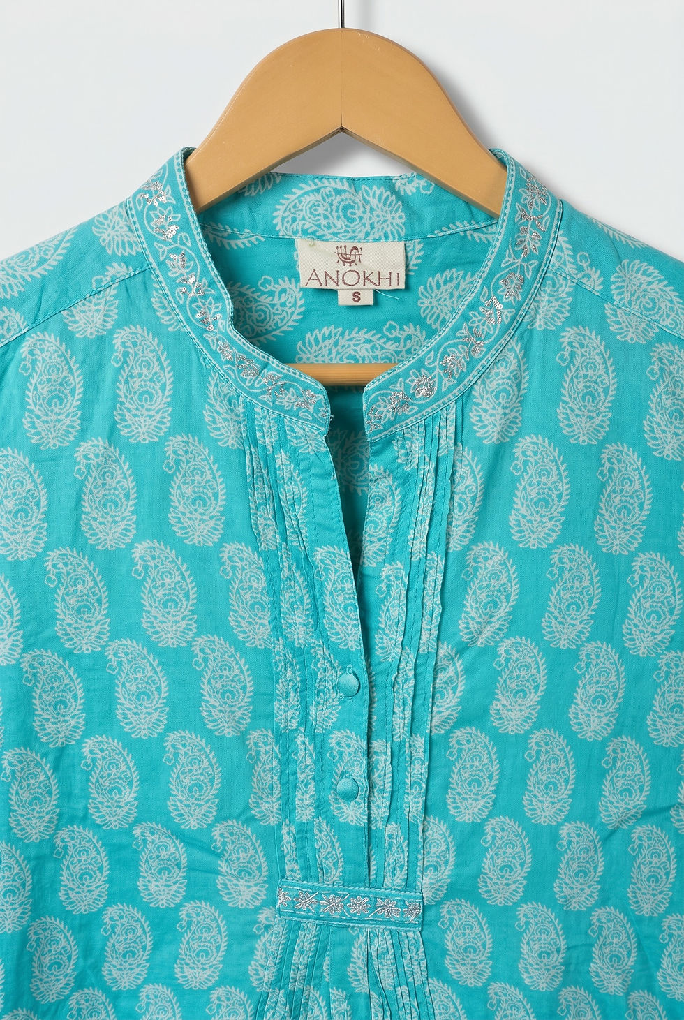 Thumbnail: ANOKHI Sky Blue Paisley Short Kurta – Women’s Ethnic Wear | S