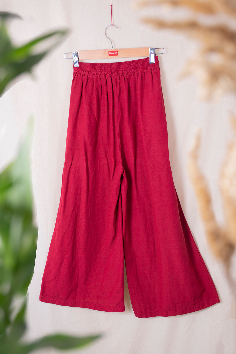 Thumbnail: Go Colors! Red Palazzo Bottoms with Zip (L)