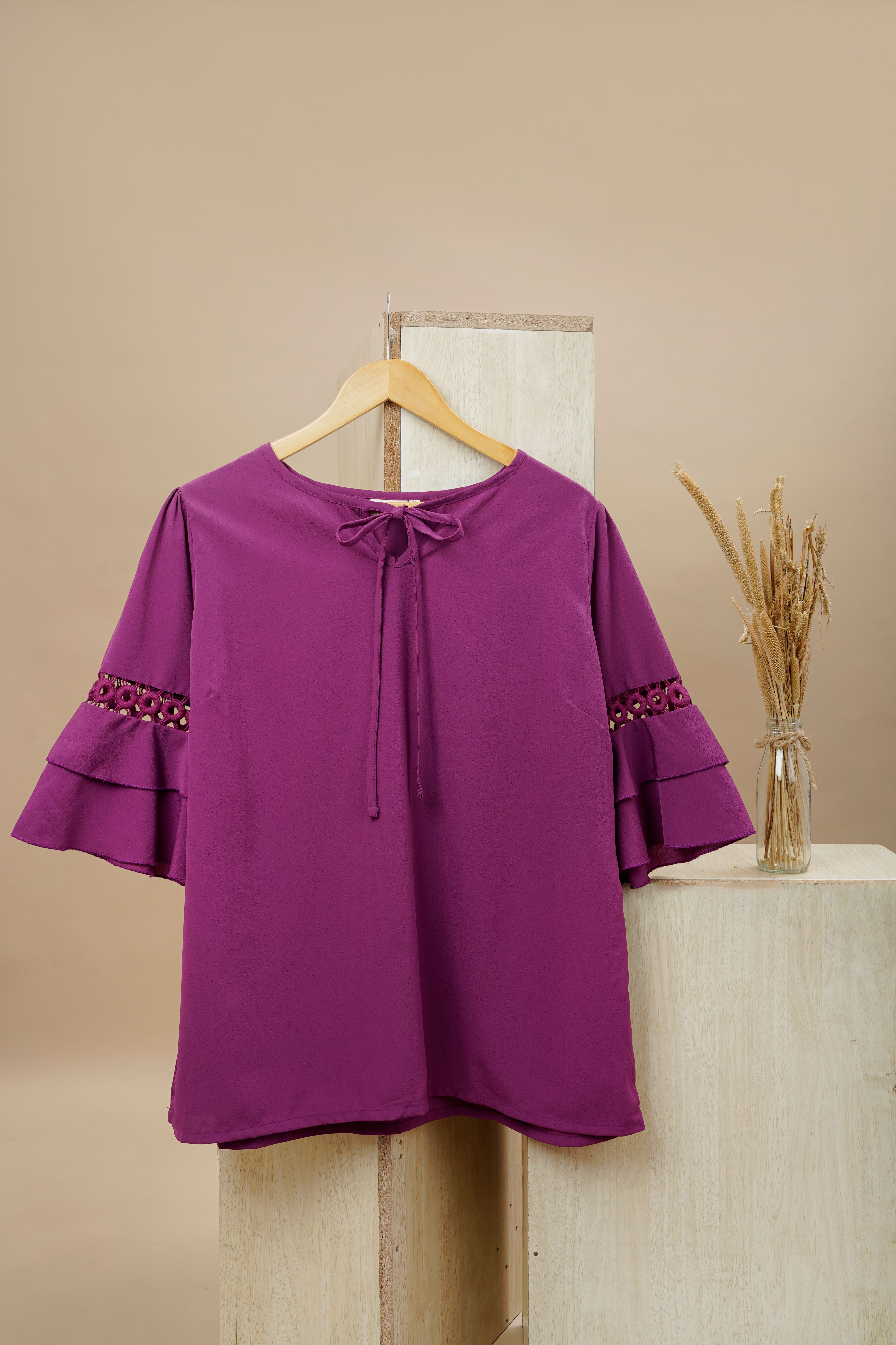 PLUSS Tyrian Purple Solid Top(XXXL)