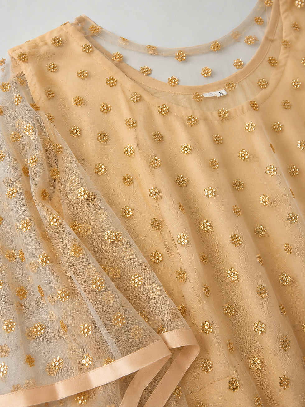 Thumbnail: Beige Embroidered Kaftan Dress – Women’s Ethnic Wear | S