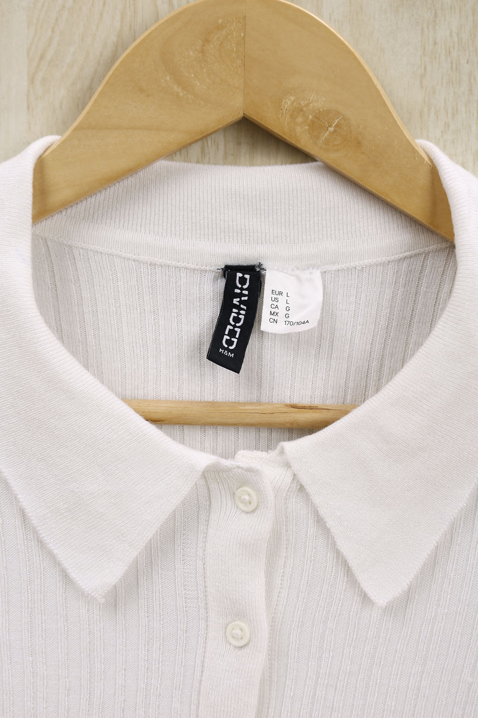 Thumbnail: H&M White Textured Vertical Striped Crop Top(S)