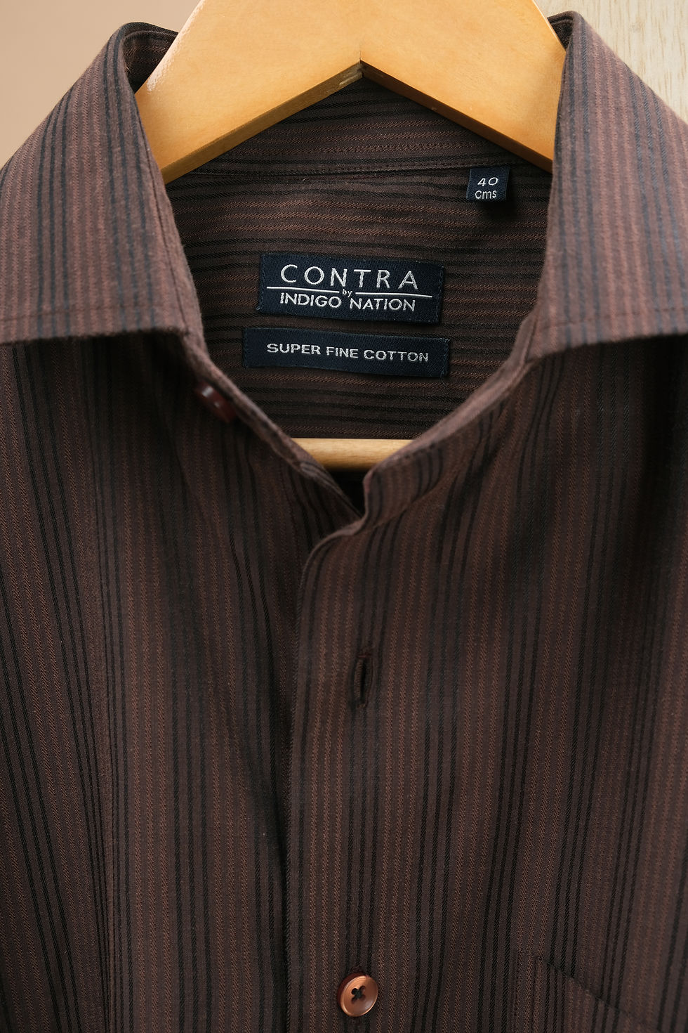 Thumbnail: CONTRA Brown & Black Striped Shirt(XS)