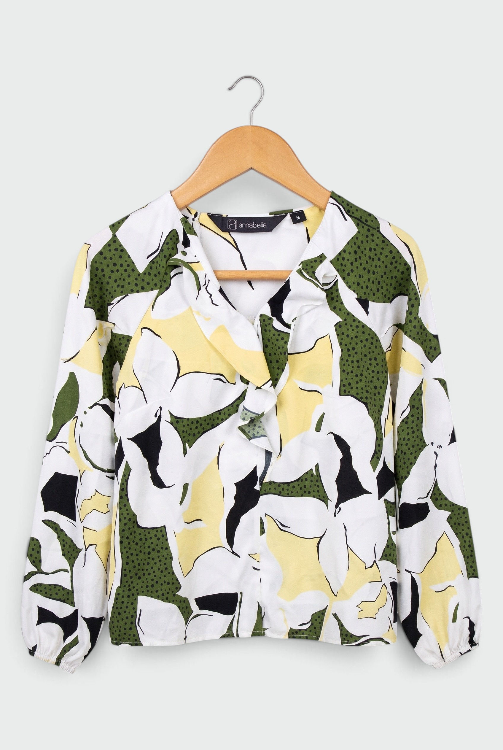 ANNABELLE White Floral Print Top – Women’s Casual Top | L