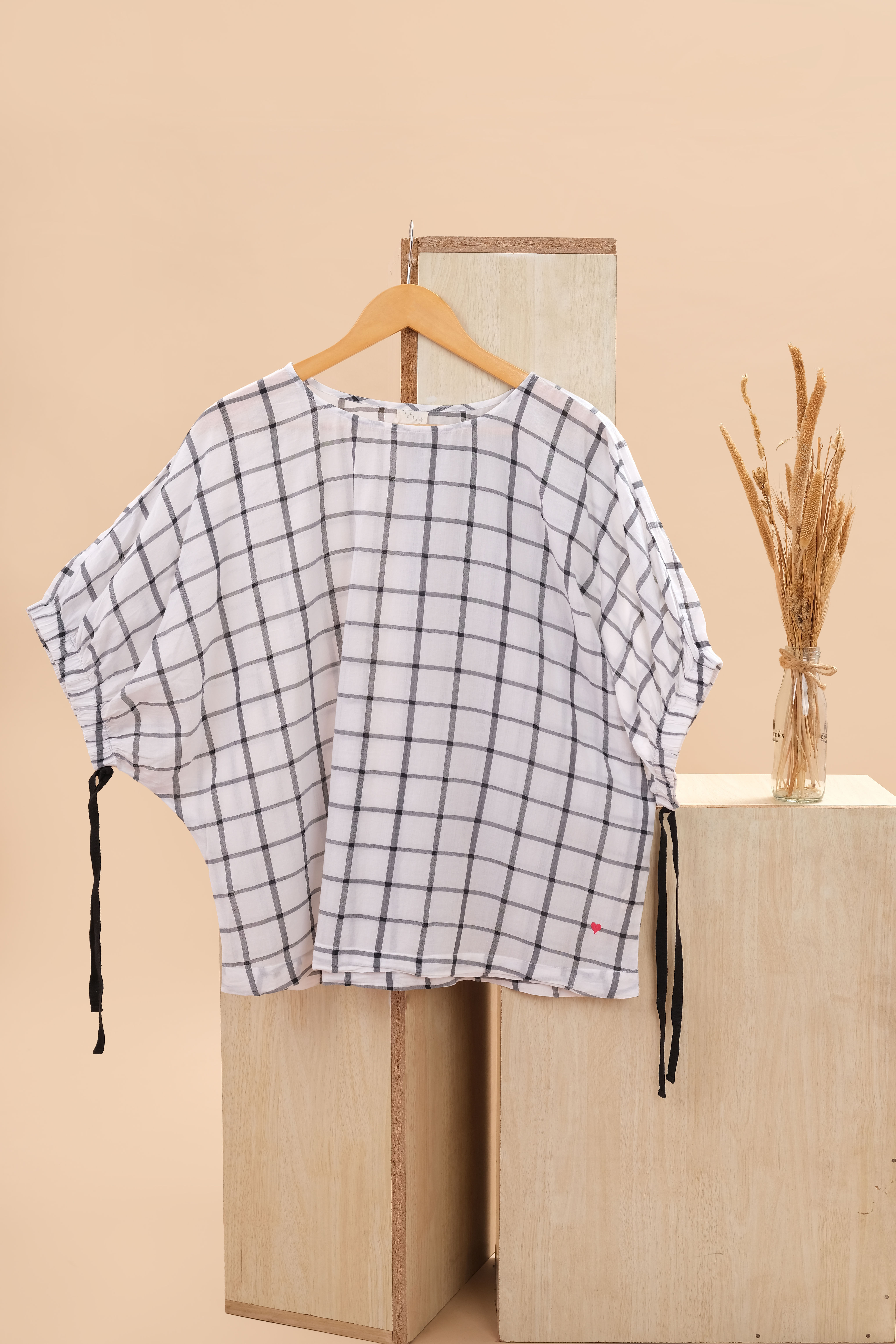 Fab India Red Textured Top(XS)