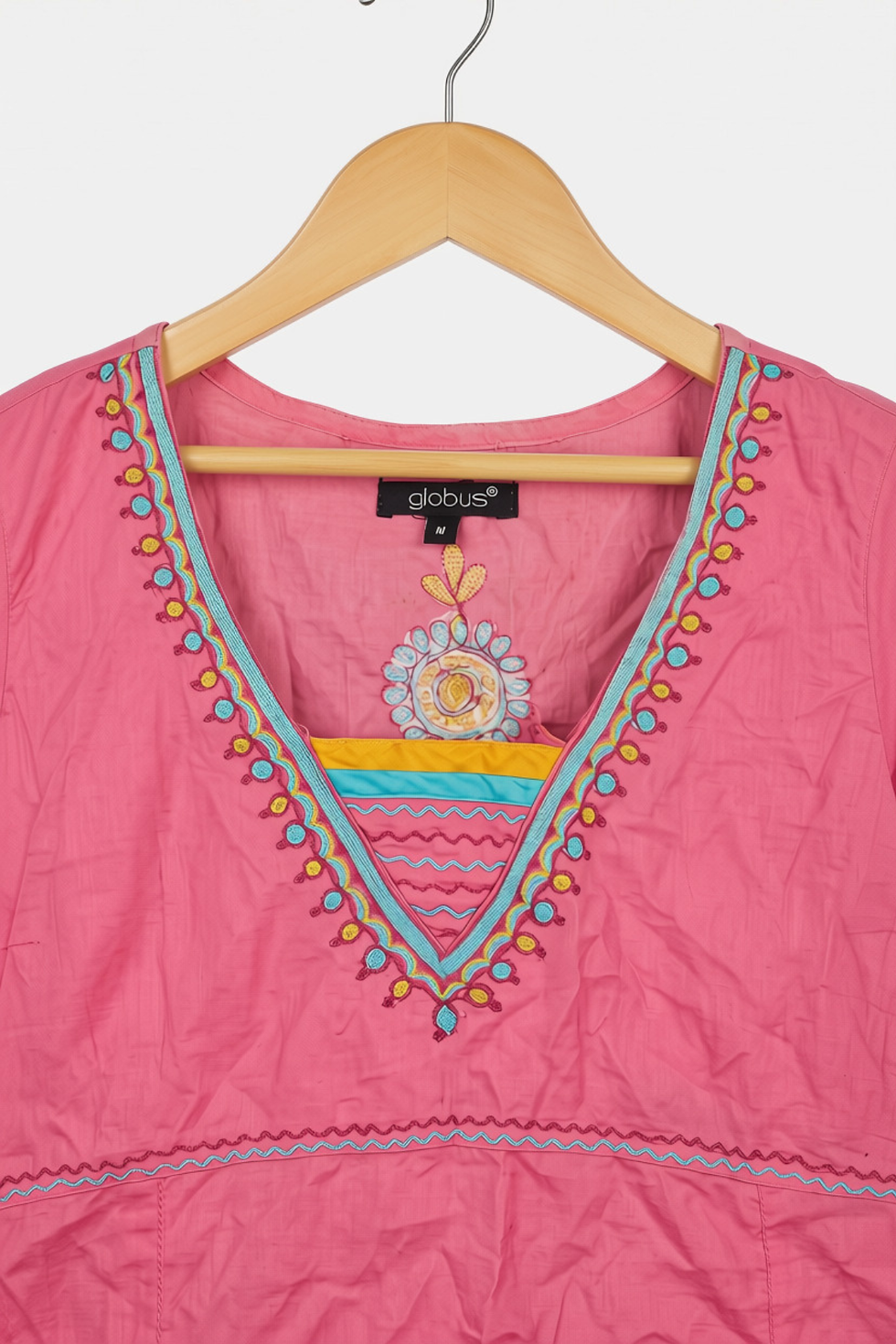Thumbnail: GLOBUS Pink Embroidered Ethnic Tunic Top – Women’s Wear | XXS
