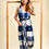 Thumbnail: BOMBAY PAISLEY Navy Blue Harem Leg Jumpsuit with pockets (L)