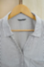 Thumbnail: ZUDIO White & Grey Striped Cropped Top(XXXL)