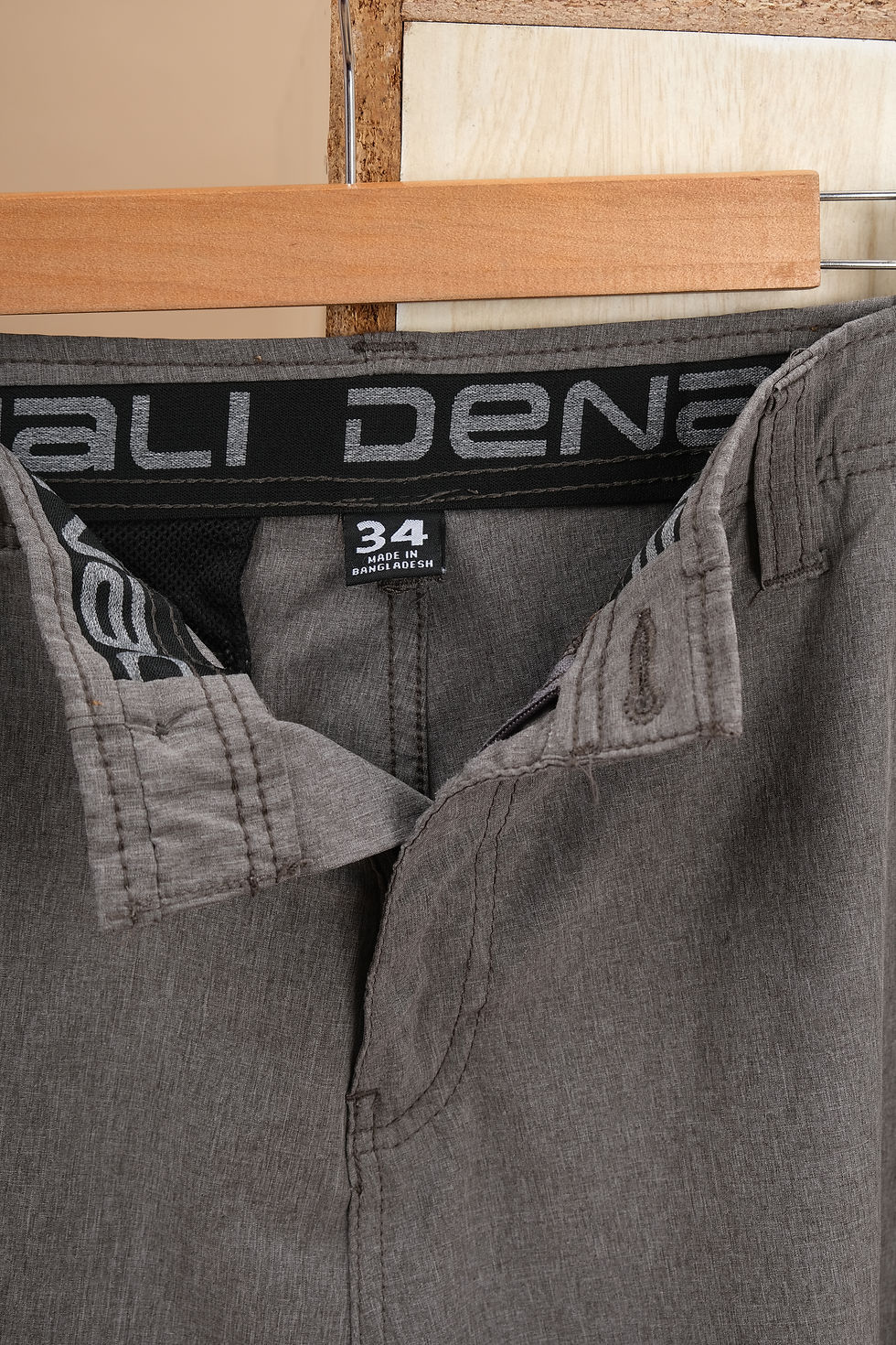 Thumbnail: DENALI Stone Grey Solid Polyester Blend Shorts(M)