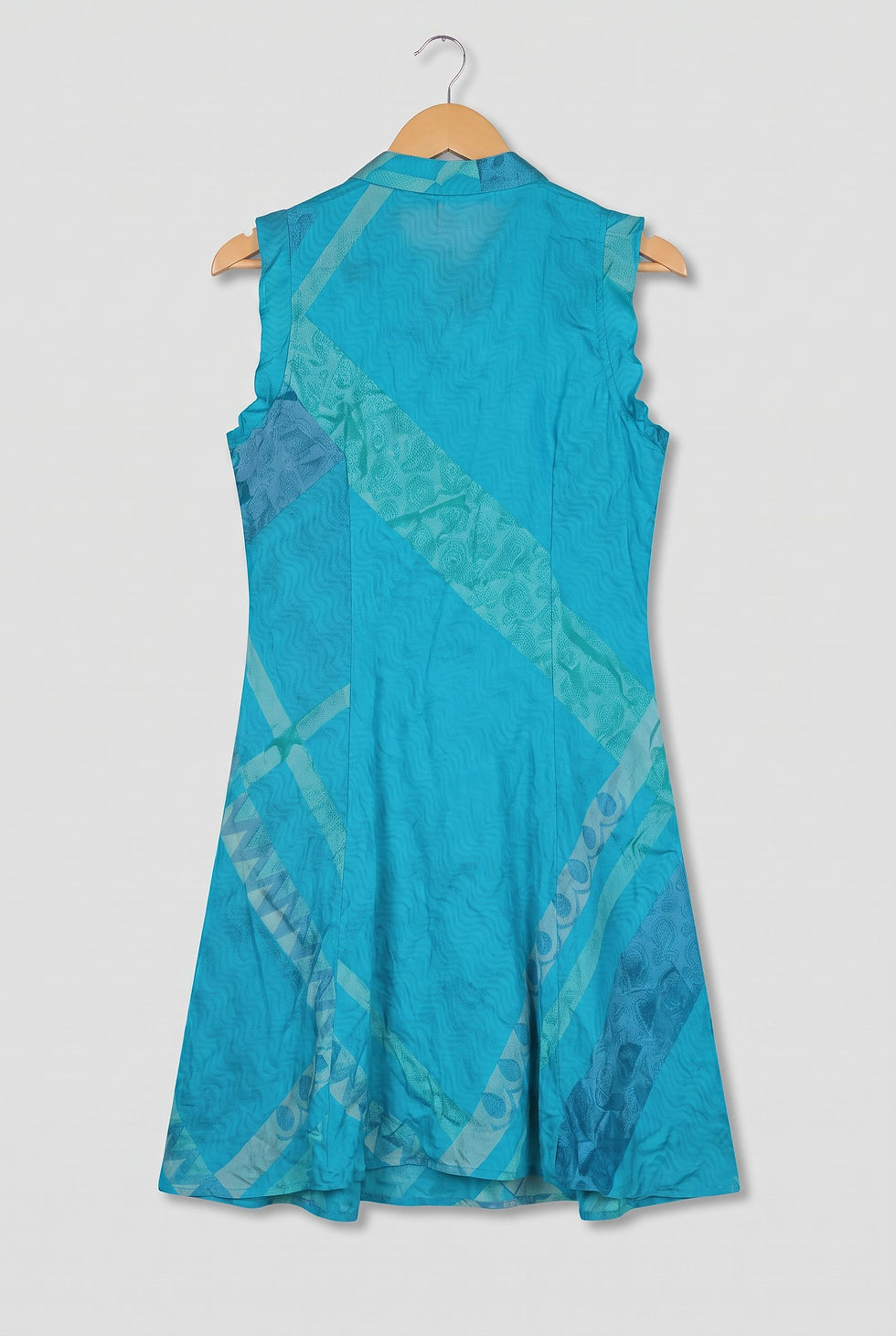 Thumbnail: LABEL RITU KUMAR Turquoise Geometric Print Top – Women’s Casual Top | XS