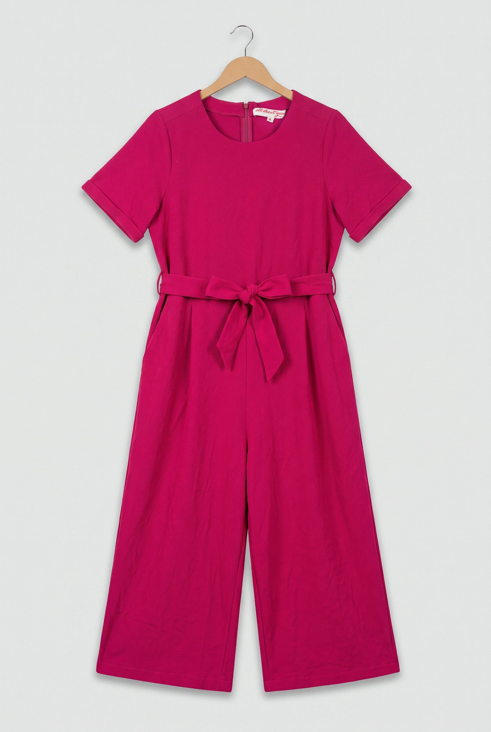 All About You Hot Pink Belted Wide-Leg Jumpsuit – Women’s Casual Wear | XL