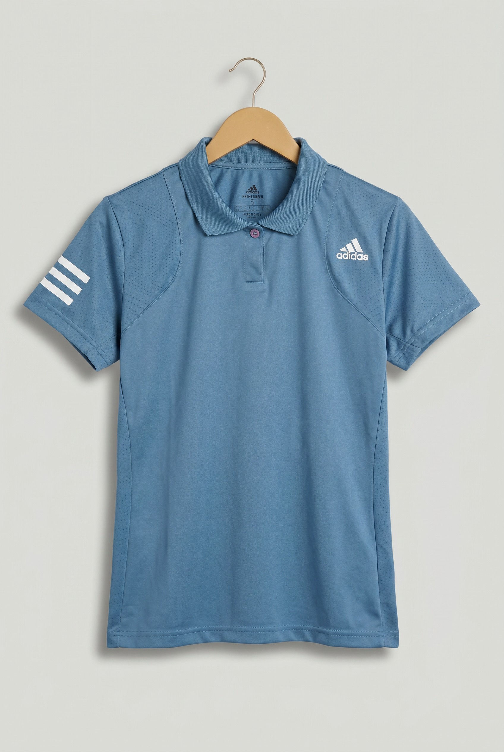 ADIDAS Steel Blue Athletic Polo T-Shirt – Women’s Sportswear | S